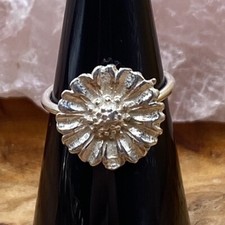 Mexico Sterling Silver Flower Sunflower Ring Size 6