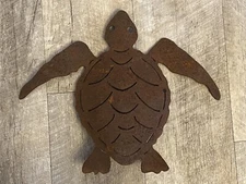 Vintage Iron Sea Turtle Wall Decor - 3D - 13" - Made from Old Steel Drums