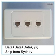 TRIPLE FOUR ETHERNET DATA INTERNET SOCKET OUTLET SOCKET WALL PLATE RJ45 CAT6