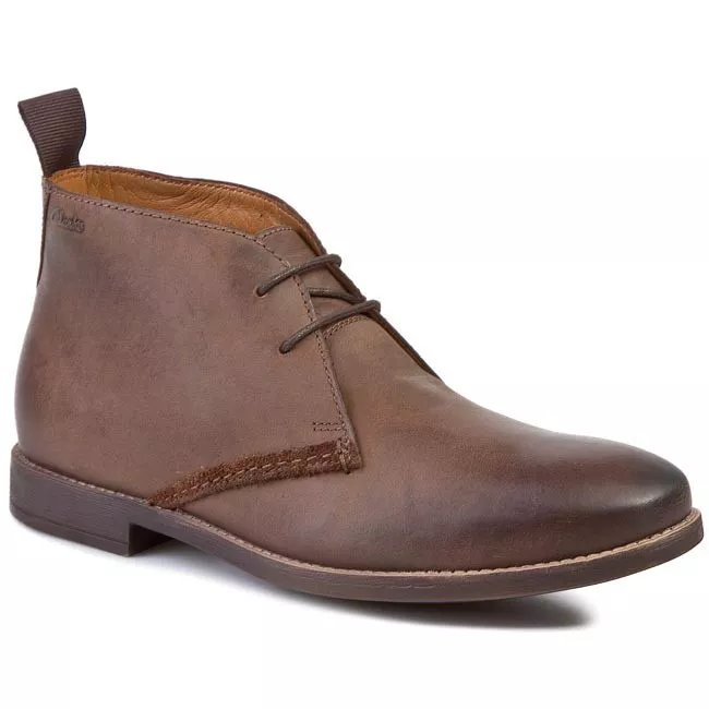 Clarks Men Novato Mid Black Lea Vintage Looks UK 6 7 9 10