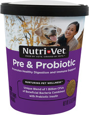 Nutri-Vet Pre And Probiotic For Dogs Digestive Health Support 120 Soft Chews New