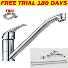 Kitchen Sink Mono Mixer Tap Swivel Spout Single Lever Waterfall Faucet Chrome
