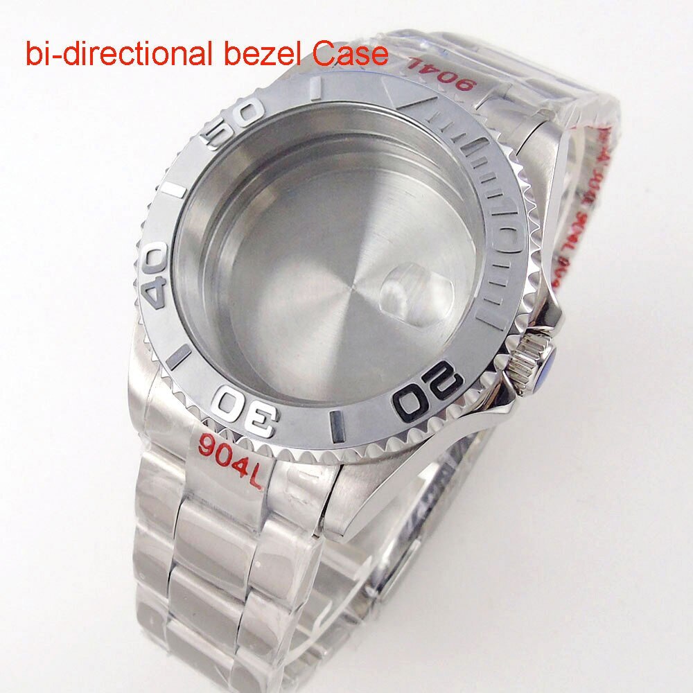 40mm Bi-directional Rotating Bezel Dive Watch Case Fit NH35 NH34 GMT Sapphire
