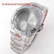 40mm Bi-directional Rotating Bezel Dive Watch Case Fit NH35 NH34 GMT Sapphire