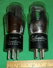 (2) Silvertone type 80 Full-Wave Rectifier Tubes Clean! Tested! Blk Plates! 30's
