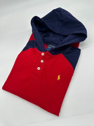 Polo Ralph Lauren Boy's Sweater Red Blue Sport Hoodie Pony Logo Size XL 18-20 - Picture 2 of 6