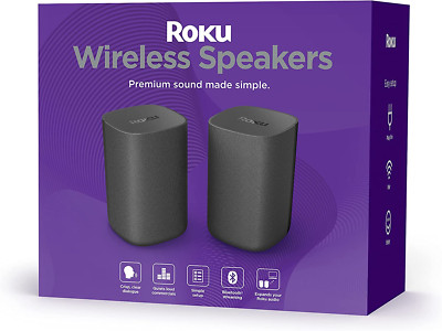 Roku Wireless Speakers (For Roku Streambars or Roku Tv),Black