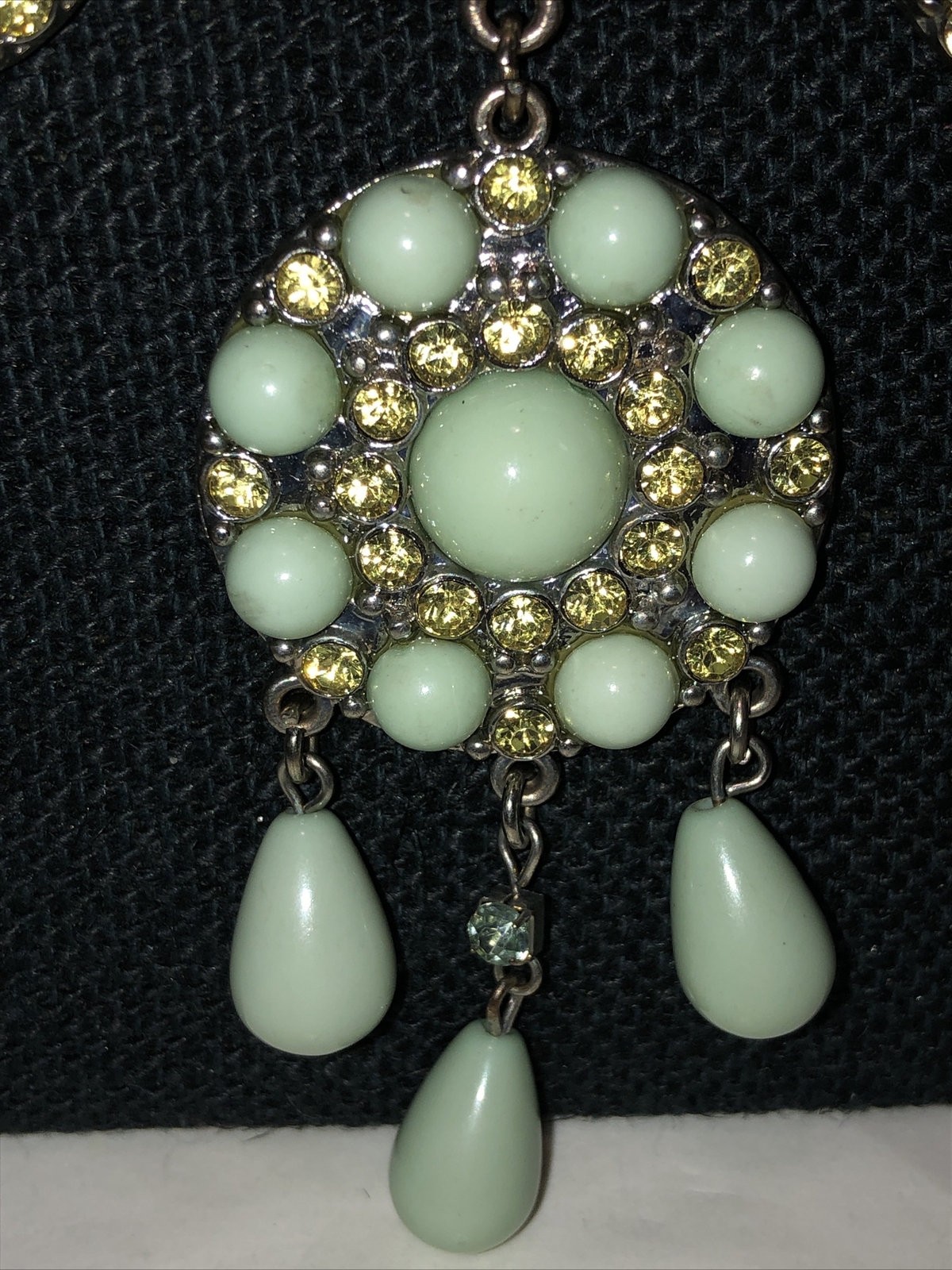 extra long Silvertone Rhinestone￼ beaded statemen… - image 3