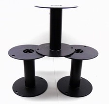 Large Empty Black Plastic Spool 6.75" tall x 6.5" base chain, cord, cable, wire