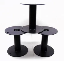 Large Empty Black Plastic Spool  6.75" tall x 6.5" base chain, cord, cable, wire