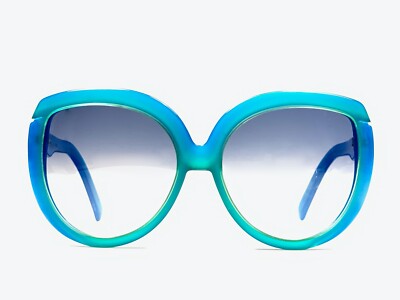 Silhouette Vintage Mod 583 Blue and Green Oversized Sunglasses 1980 Vintage 80s Silhouette Sunglasses | Oversized Tortoise Shell  main image 4