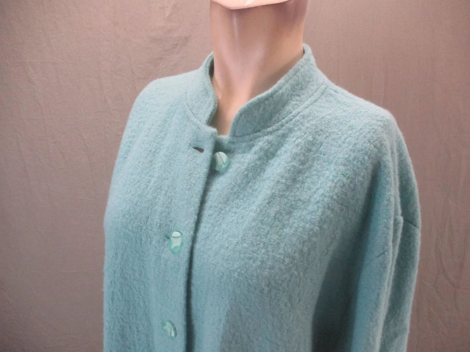 Norm Thompson Size L Womens 100% Wool Pocket Long Sleeve Button Up Cardigan 376 - Image 4 of 4