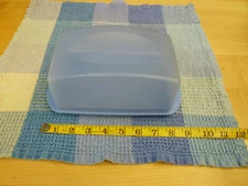 LN Vtg Tupperware Impressions Blue XL 9x5x4" 1# Butter/Cheese Keeper Dish #3672A
