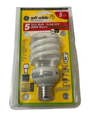 GE Energy Smart 20W Light Bulb Replaces 75W 1200 Lumens 15516 NEW