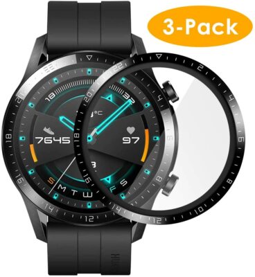 3X 3D Schutzglas für Huawei Watch GT2 46 mm Hartglas Display Full Screen 9H
