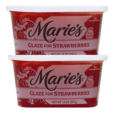 Marie's Glaze for STRAWBERRIES Pies Cakes Tarts Parfaits Sundaes (2 Pack) 14 Oz
