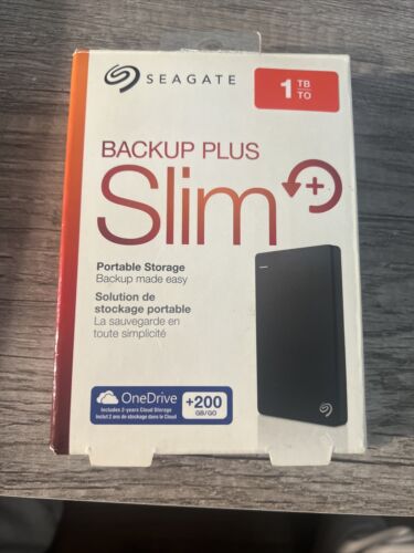 Seagate 1 TB to HDD Backup Plus Slim Portable Storage Windows and MAC NEW IN BOX - Afbeelding 1 van 4