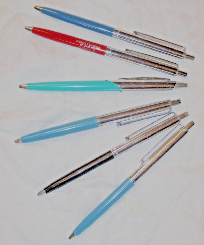 Vintage Papermate Double Heart Ballpoint PenNice !! 6 Total, 3 Refills