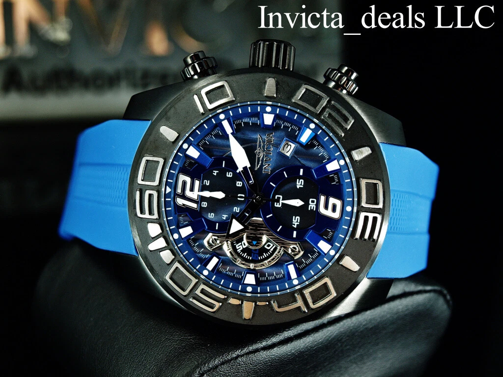 NEW Invicta Men's 50mm Pro Diver TURBO Chronograph BLUE DIAL Blue Tone SS  Watch 886678278855 | eBay