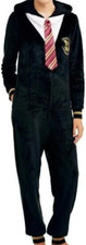 Harry Potter Pajamas Gryffindor JumpSuit Adult Medium Fleece Hooded Sleepwear