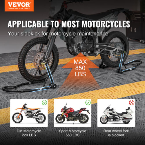 VEVOR Béquille Moto Avant Arrière Béquille d'Atelier 0,39 T Lève-Moto en Acier - Afbeelding 2 van 12