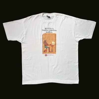 90s Vintage Reveal/CS papyrus t-shirt Single Stitch Ancient Egypt Computer tech.