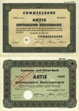 2 x COMMERZBANK 1932 1941 Hamburg Frankfurt D&uuml;sseldorf Magdeburg Duisburg Barmen