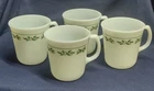 Vintage Corning Holly Days Christmas Milk Glass Coffee Cups - Set of 4