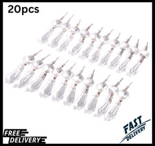 20 Pcs Clear Crystal Chandelier Icicle Prisms Replacement Parts for Lamp Decore