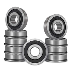 10Pcs Flanged Bearings 1/2" x 1-1/8" x 1/2" for Lawn Mower, Wheelbarrows, Car...
