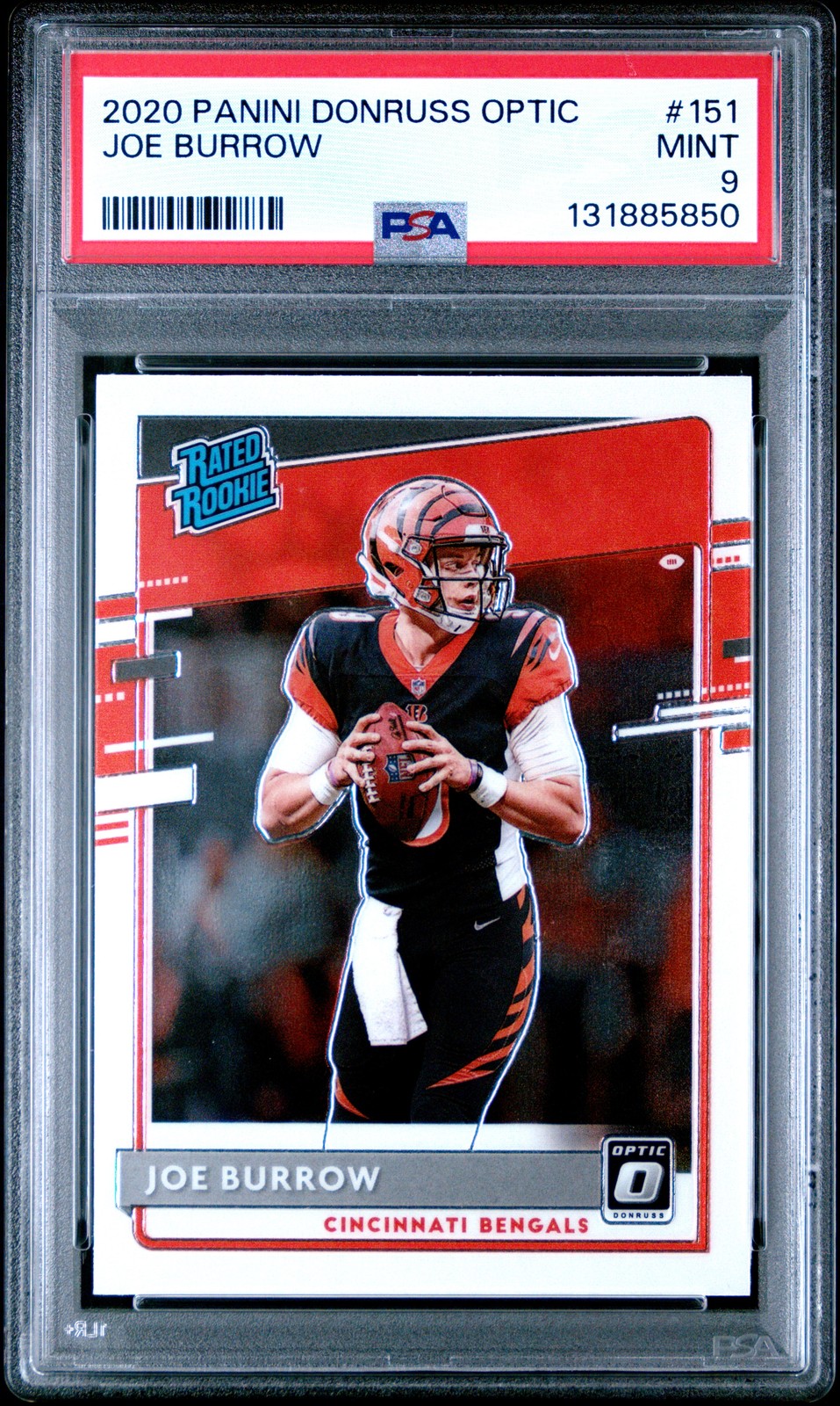 2020 PANINI DONRUSS OPTIC #151 JOE BURROW ROOKIE RC PSA 9 view 1