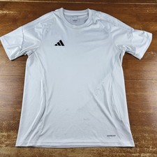 adidas Mens Athletic Shirt White Slim Fit Logo Medium Pen marks stains