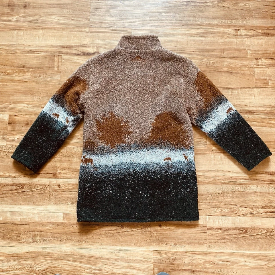 VINTAGE 90s XS Womens Reversible Denali Elk Mountain Scene Jacket Velour Outdoor - Image 4 of 4