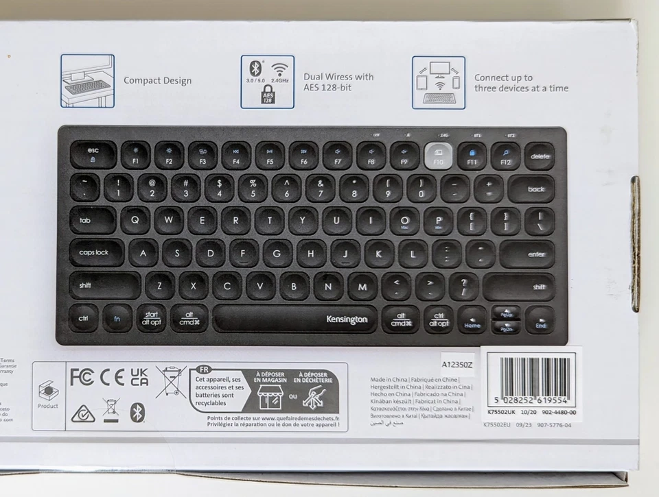 New Kensington Multi-Device Compact Wireless KB K75502UK & SureTrack Mouse Combo - Image 3 of 4