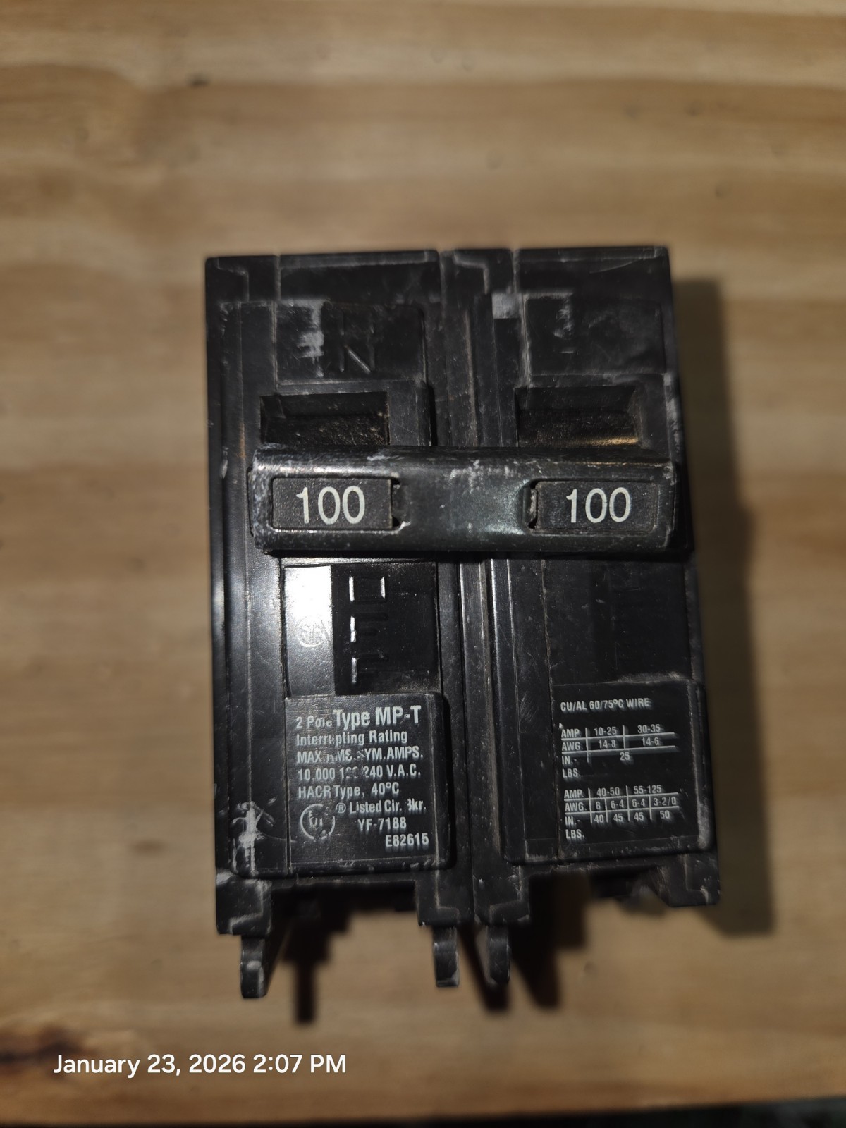 Murray MP2100 2Pole 100 Amp Circuit Breaker
