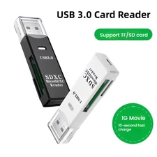 USB 3.0 High-Speed Dual Slot Card Reader  2-in-1 SD/TF for Phone Camera