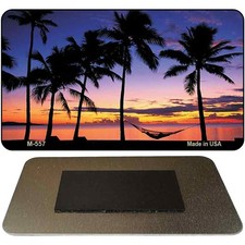 Sunset Hammock Novelty Metal Magnet M-557 3.5" x 2" Magnet (M)