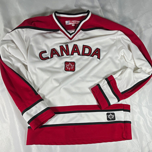 TeePee Team Canada Hockey Jersey Long Sleeve White/Red/Black Size 14/16
