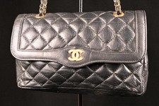 CHANEL Matelasse Chain Shouder Bag Coco Logo Gold Tone Metal Vintage Authentic