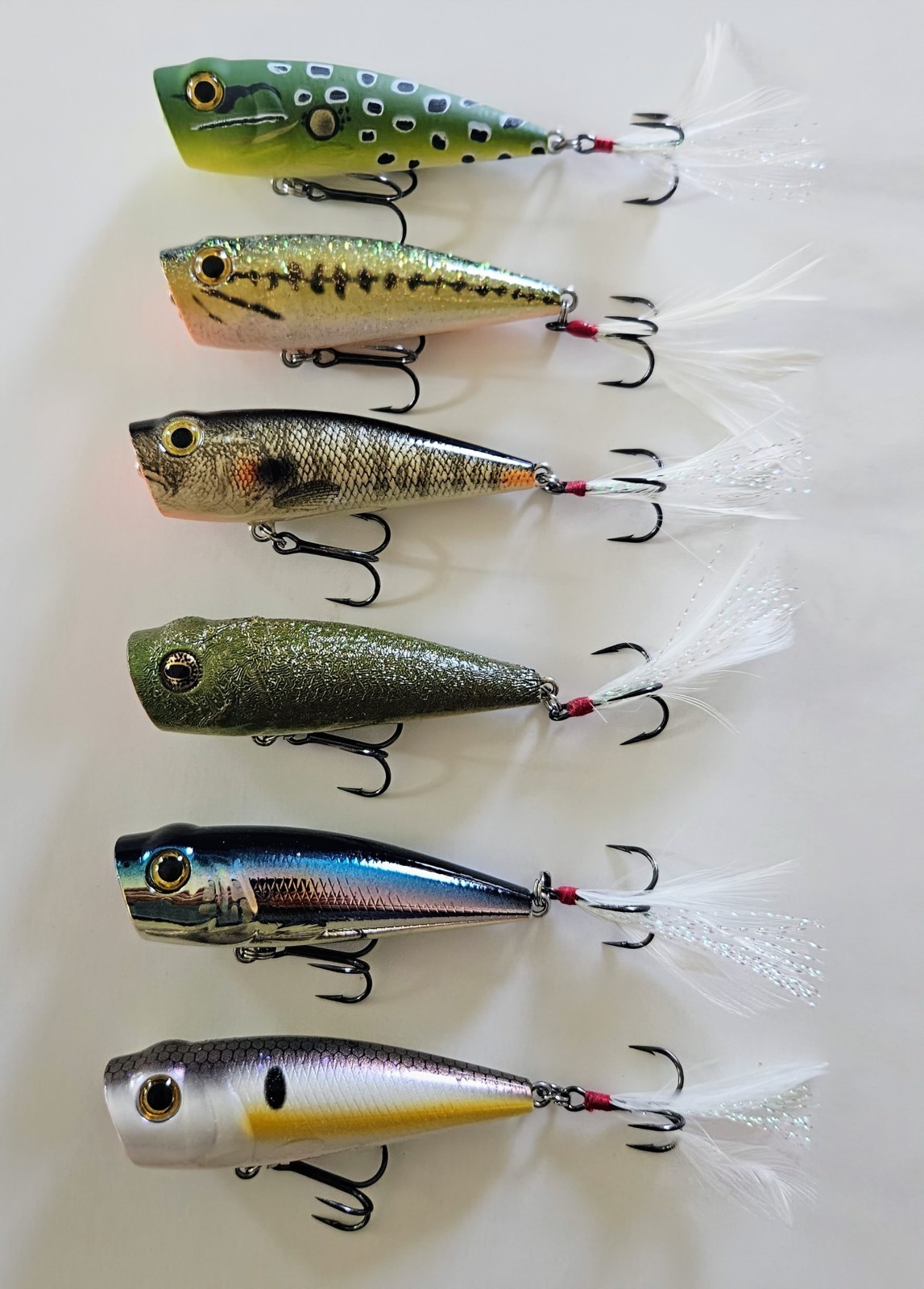 (6) H2O Xpress TWP Topwater Poppers 1/4 oz 2-1/2" 6 Colors In Set Pre-Owned  - Image 5