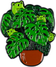 Monstera Frog Enamel Pin, Frog Meme Pin Brooch, Gardening Gift For Plant Mom Toa