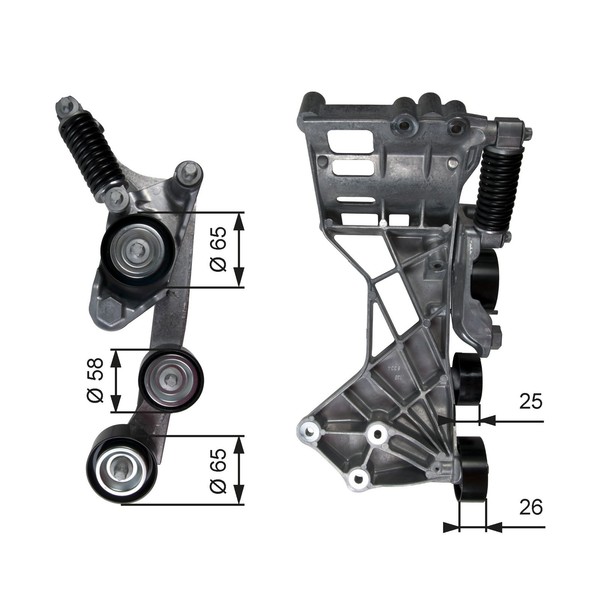 Gates Riemenspanner Keilrippenriemen Drivealign™ T39136 FüR Mercedes Klasse W169-image