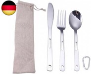 Arfuka Campingbesteck Essbesteck Set 3 Teilig Camping Besteckset Edelstahl