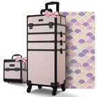 BYOOTIQUE Makeup Train Case w/ Cube Case Cosmetic Organizer Art Deco Tyrian — photo 1