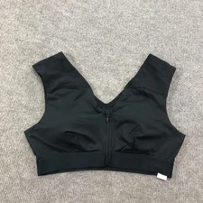 Tommie Copper Sports Bra Womens XL Black Front Zip Shoulder Support Compression