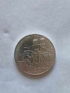 Pièce 100 Francs Argent libération de paris