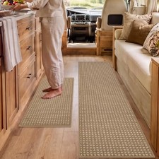 Waffle Kitchen Runner Rugs Set of 2,Non Slip Kitchen Mats for Floor