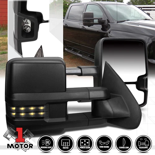 [Pair]Power+Heated Towing LED Signal Side Mirror for 14-18 Silverado/Sierra 2500