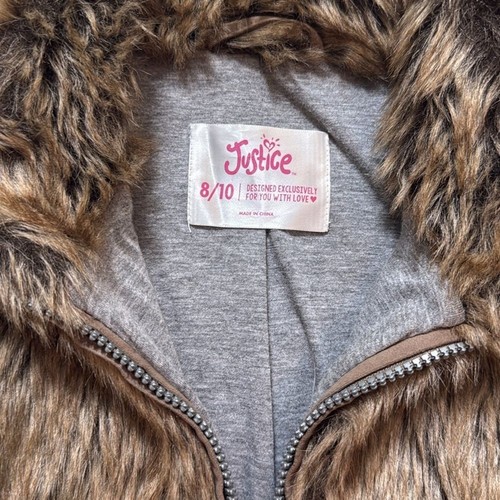 Justice girls faux fur vest - medium 8 / 10 - Picture 2 of 3