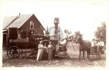 Trenton MO Missouri Steel Wheel Horse-Drawn Tractor RPPC Photo Postcard COPY